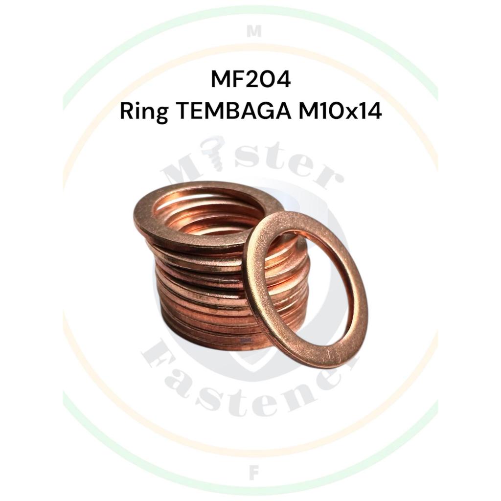 Ring TEMBAGA M10x14 TEBAL 1.2mili 10x14 Cooper Washer 10 mili Flat Ring Baut Gasket Bolt & Nut Tebal