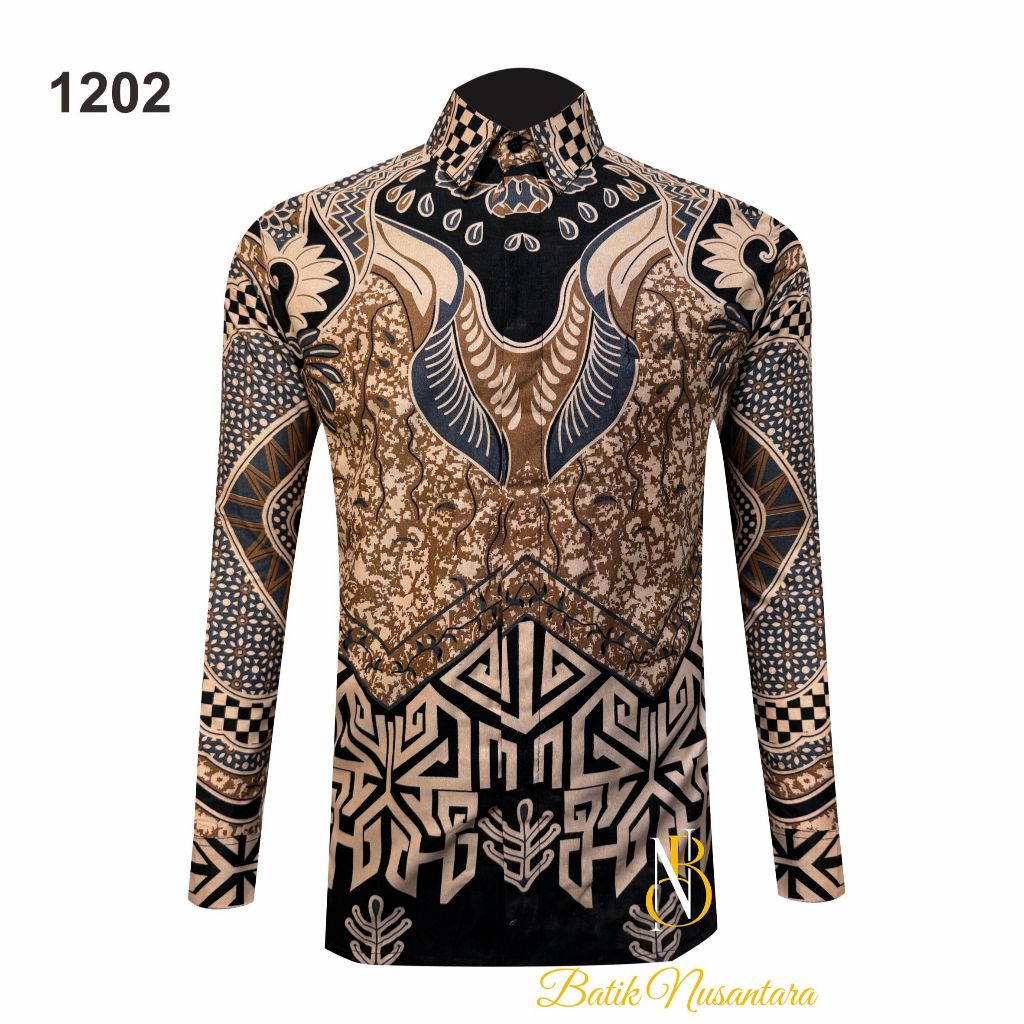

Batik Nusantara Indonesia Kemeja Batik Slimfit Lapis Furing 1202 / Batik Pria