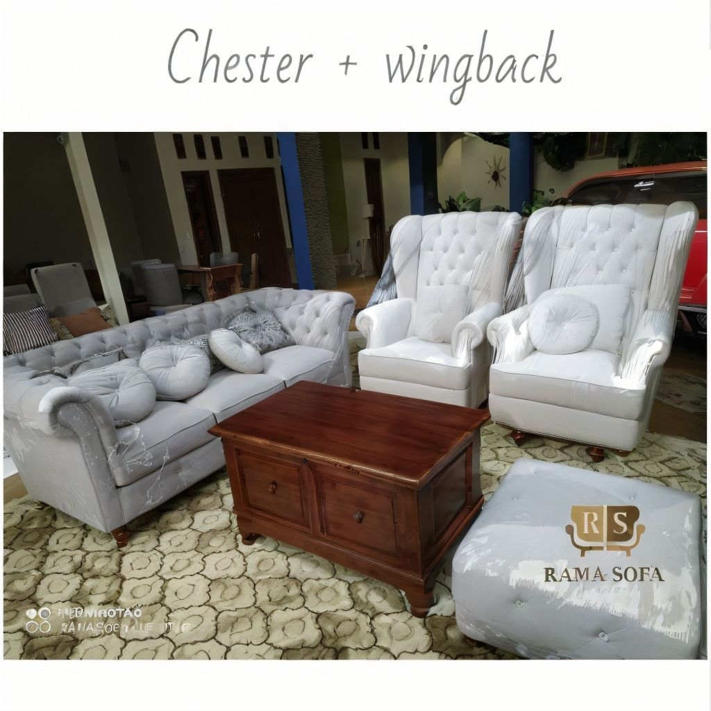 Sofa Chesterfield set 311 puff kursi tamu sofa wingchair sofa minimalis sofa set sofa klasik sofa Me