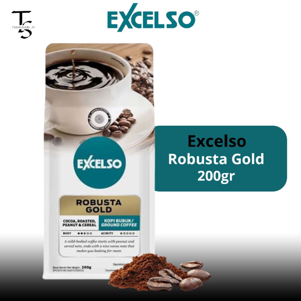 

EXCELSO Robusta Gold ori kopi hitam bubuk kemasan 200gr