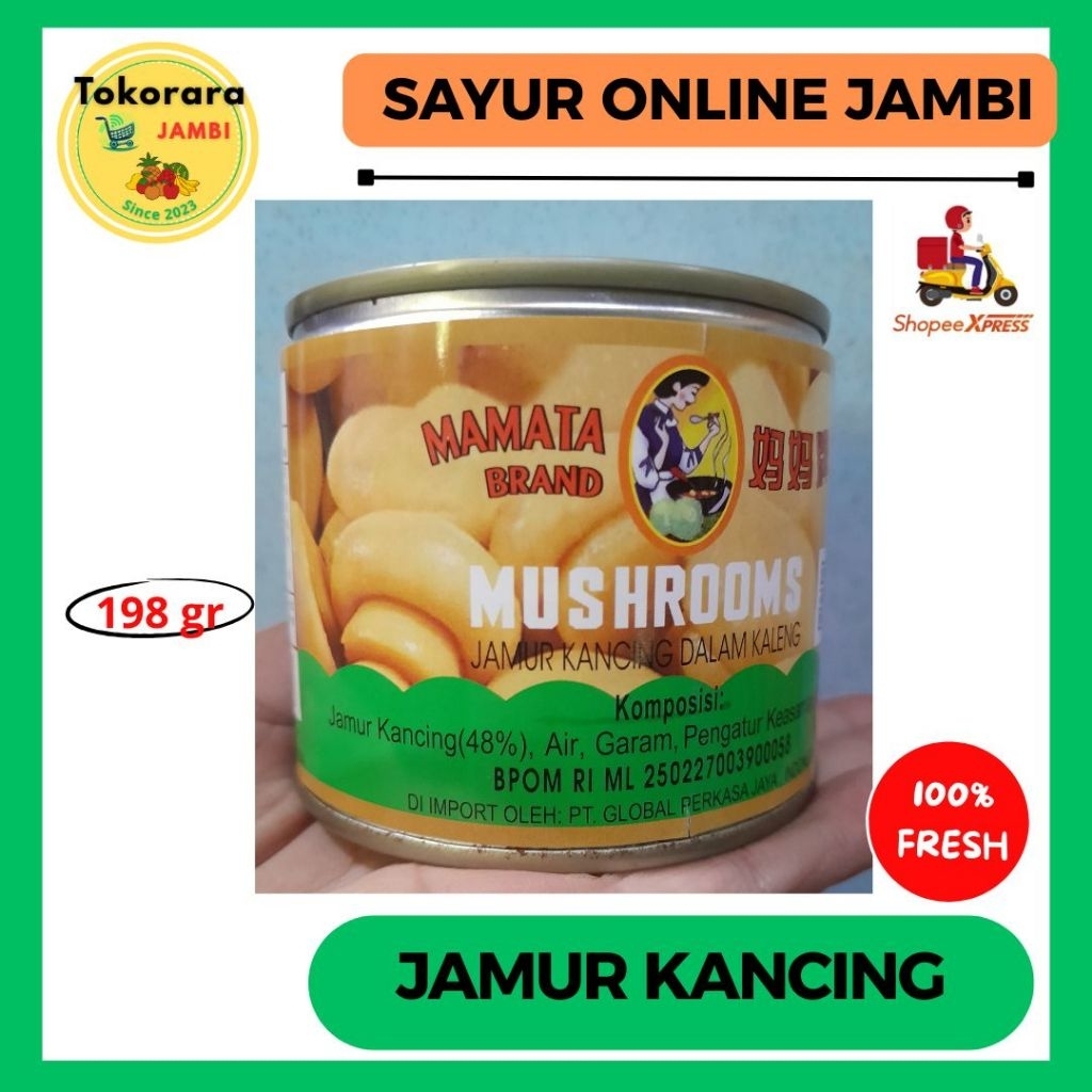 

Jamur Kancing / Moko / Champignon Mamata Brand Dalam kaleng 198 gr-tokorara.jambi