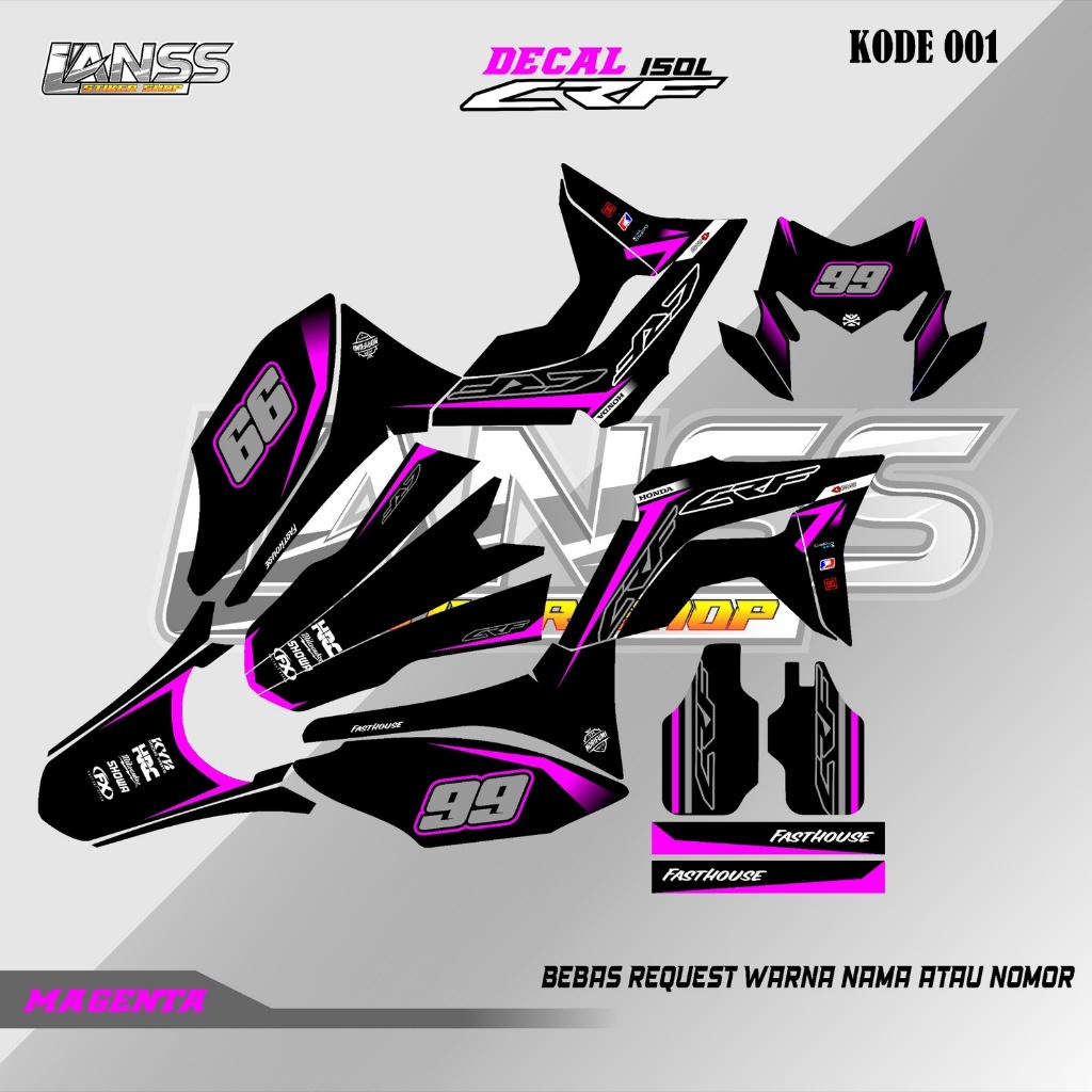 Sticker decal crf 150 l full body desain minimalis aksesoris honda Fullbody Dekal CRF 150 L Trail