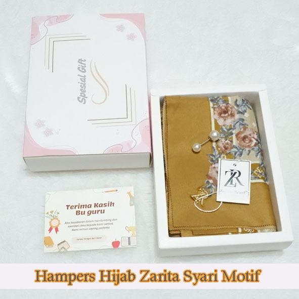 Hampers hijab segi empat zarita motif syari isi 1 pcs