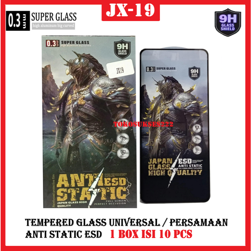 1 Box isi 10 pcs Tempered Glass Full Screen JX-19 Universal Japan Glass High Quality ESD Anti Static