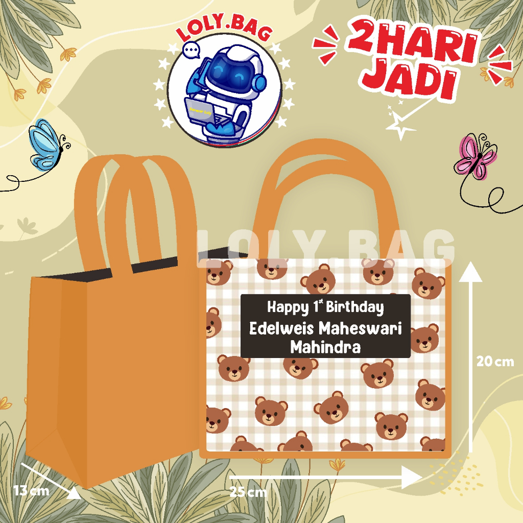 

Tas Ultah / Tas Ulang Tahun Anak / Goodie Bag / Tas Murah Tema Bear