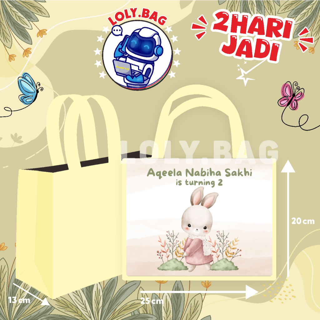 

Tas Ulang Tahun / Tas Terlaris / Tas Ultah / Goodie Bag Ultah / Tas Ulang Tahun Anak / Tas Tema Bunny