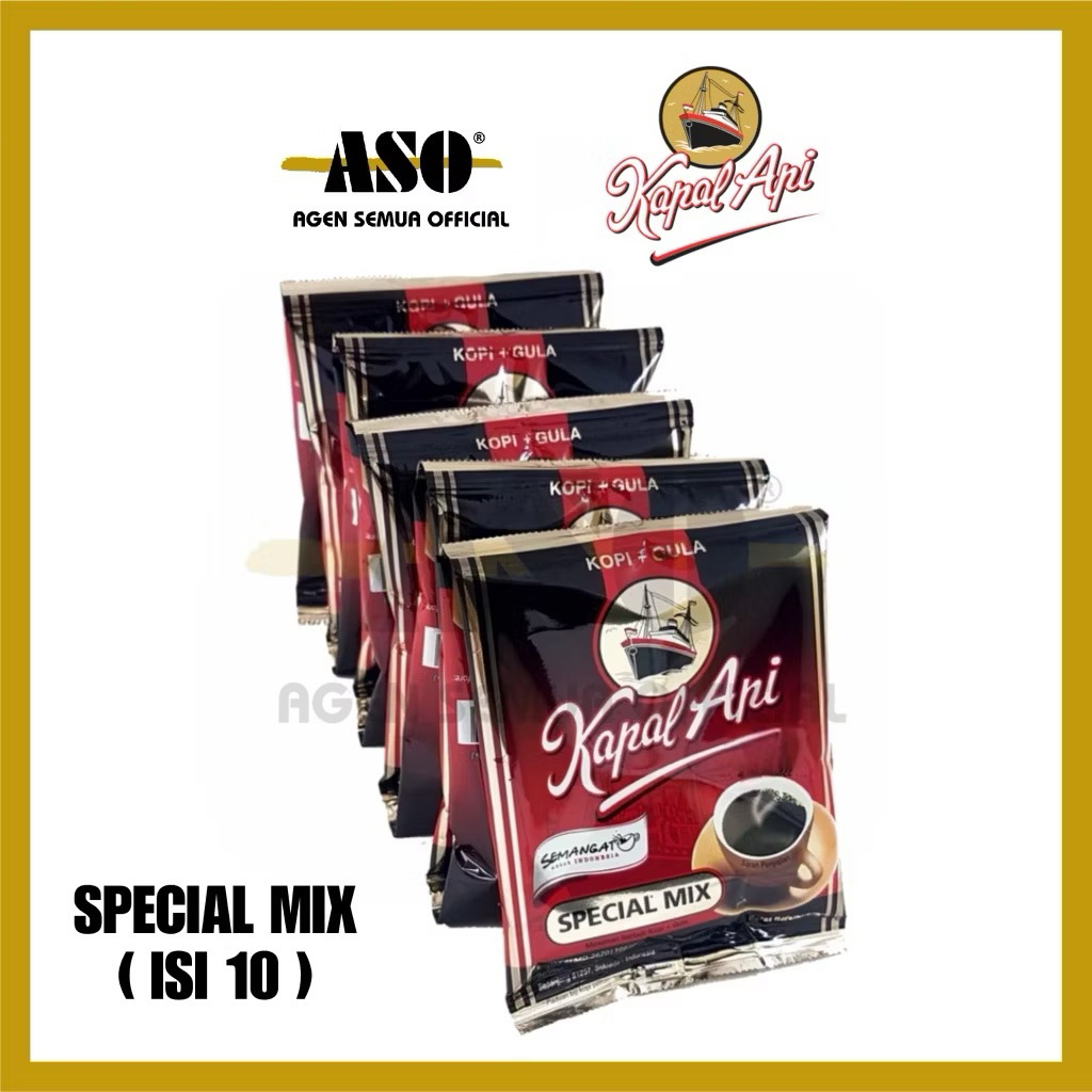

Kopi Kapal Api Special Mix / Kopi Hitam + Gula (25gr) - Kopi Kapal Api Special mix 10 sachet