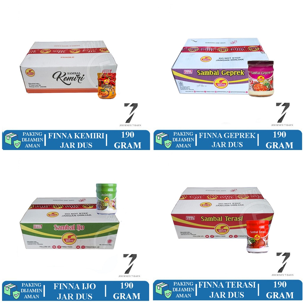 

FINNA ANEKA SAMBAL ULEG JAR DUS PER 12 PCS JOURNEY 7 DAYS DENGAN PAKING AMAN