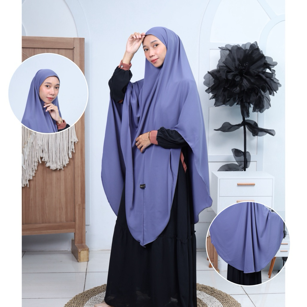 Ciara Bergo Oval Jumbo Wolfis Premium / Bergo Tali Wolfis - Anum Hijab Muslim Belah Samping