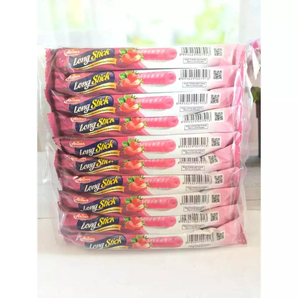 

(40 PCS) ARISAN LONGSTIK LONGSTICK SNACK COKELAT - STROBERI