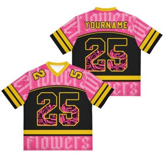 JERSEY RUGBY / JERSEY STREETWEAR FLOWER PINK HITAM
