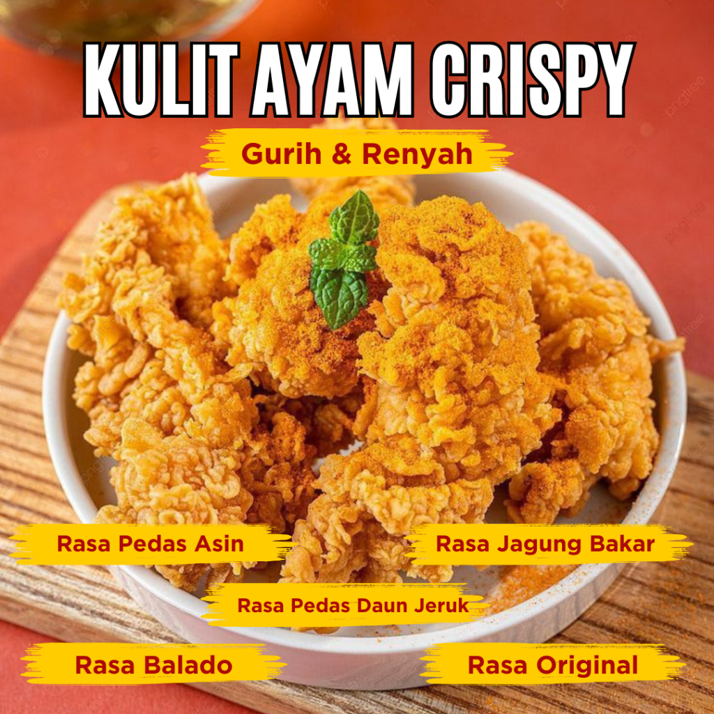 

Kulit Ayam Crispy Gurih & Renyah Berbagai Macam Rasa 115gram