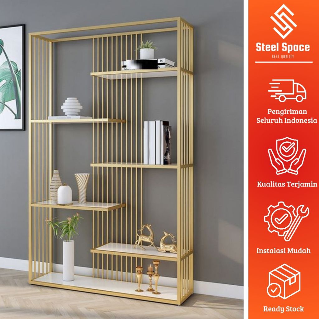 rak partisi / rak oenyekat ruangan / rak besi modern