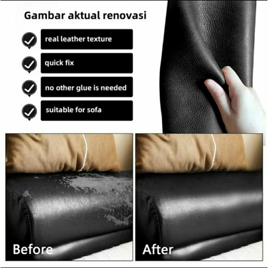 Discount Premium Lengket Sticker Kulit Jok Motor Stiker Kulit Jok Mobil Stiker Kulit Multifungsi