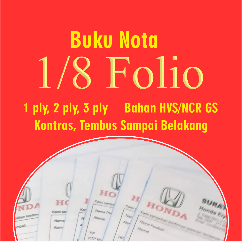 

Nota Kas Bon 1/8 Folio Isian Tembus Tanpa Karbon Murah
