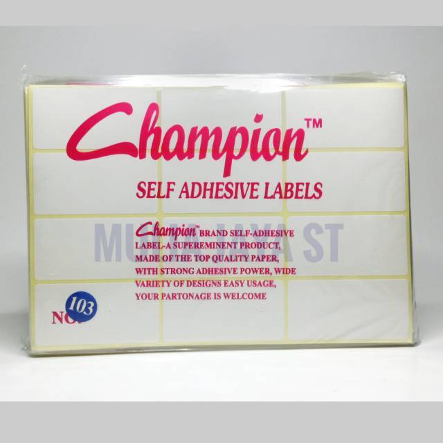 

label champion ASLI isi 7 lbr 103