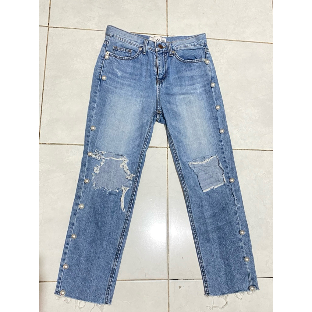 pl celana jeans levis wanita sobek ripped