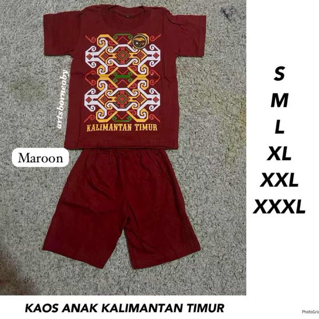 Kaos Anak Kalimantan Timur (Maroon)