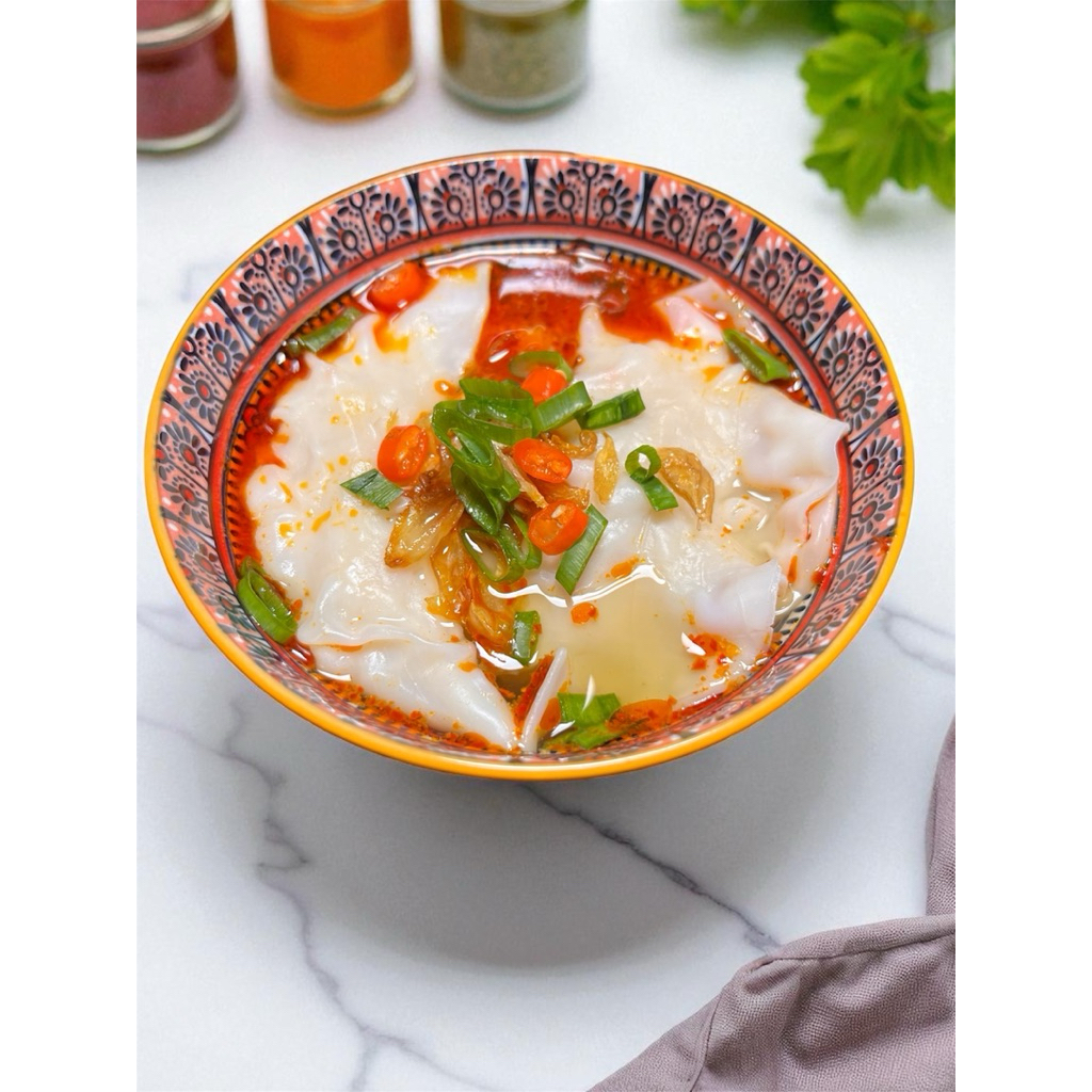 

WONTON PANGSIT AYAM KUAH PEDAS NATON /PANGSIT GORENG ISI AYAM