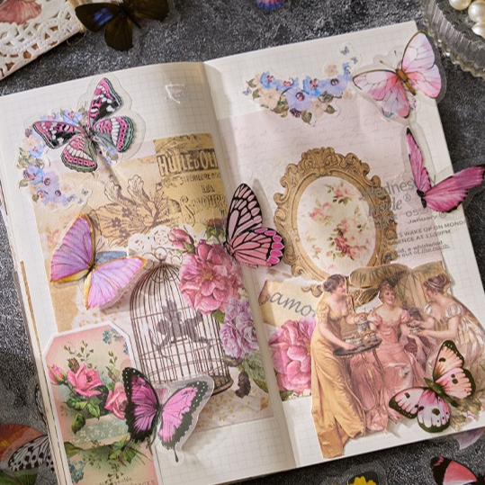 

[JUNE] Sticker Butterfly Whisper 40pcs PET Stiker Hiasan DIY Scrapbook Journal Bujo Journaling Diary Buku Harian Botol Minum KupuKupu Decorations