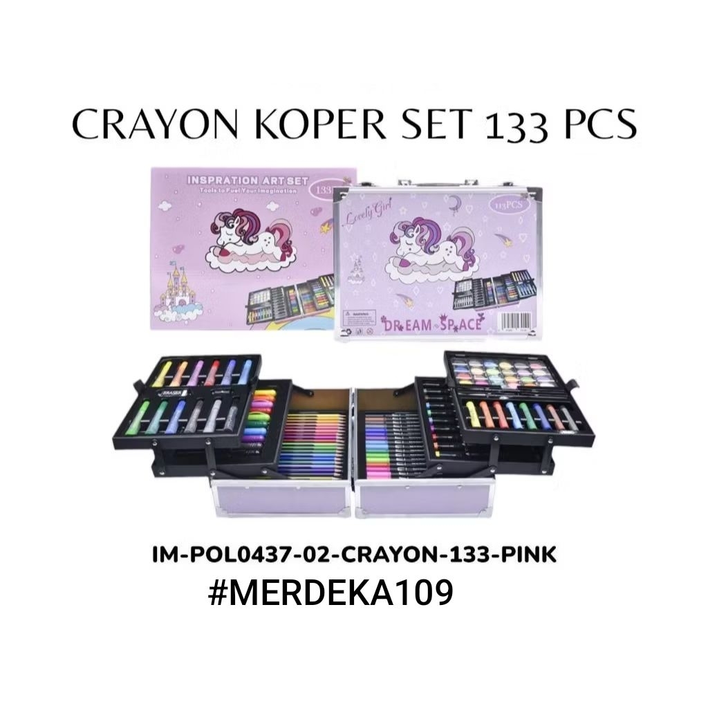 

Alat Tulis Krayon Warna 133pcs Krayon Koper Besi 3 tingkat