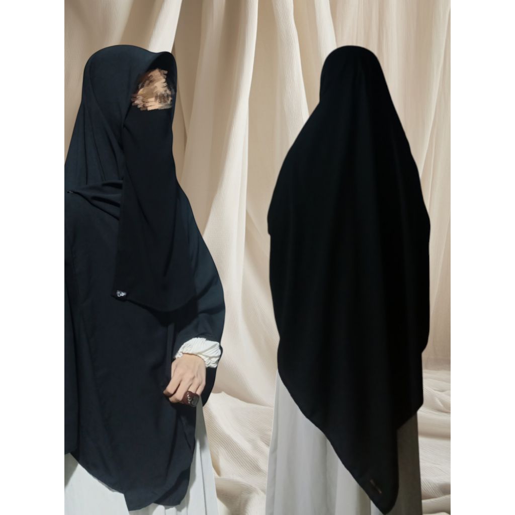 Hijab Syar'i Segi Empat Wolfis Tanpa Cadar size 140×140cm | Hijab Jumbo Segi Empat - Jilbab Segi Emp