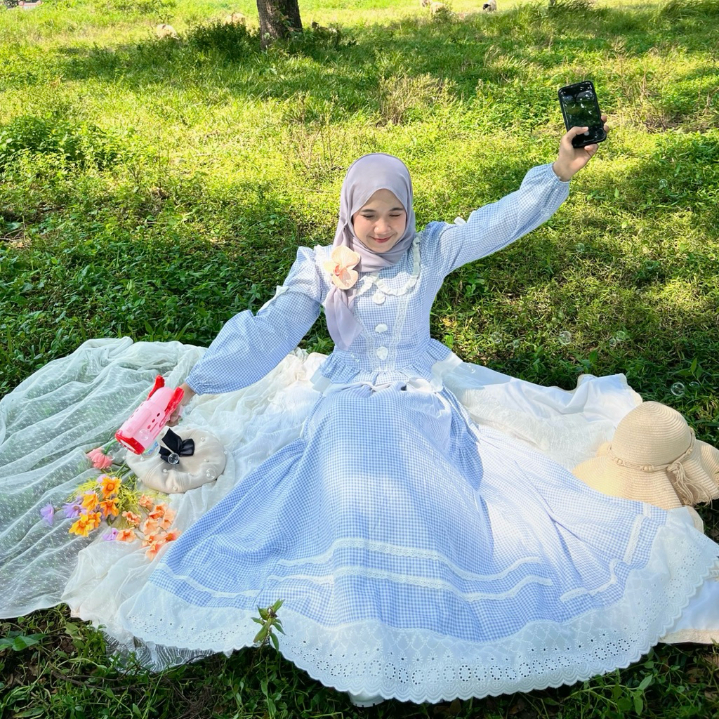 Matilda vintage set/one set aesthetic/one set kotak/one set katun