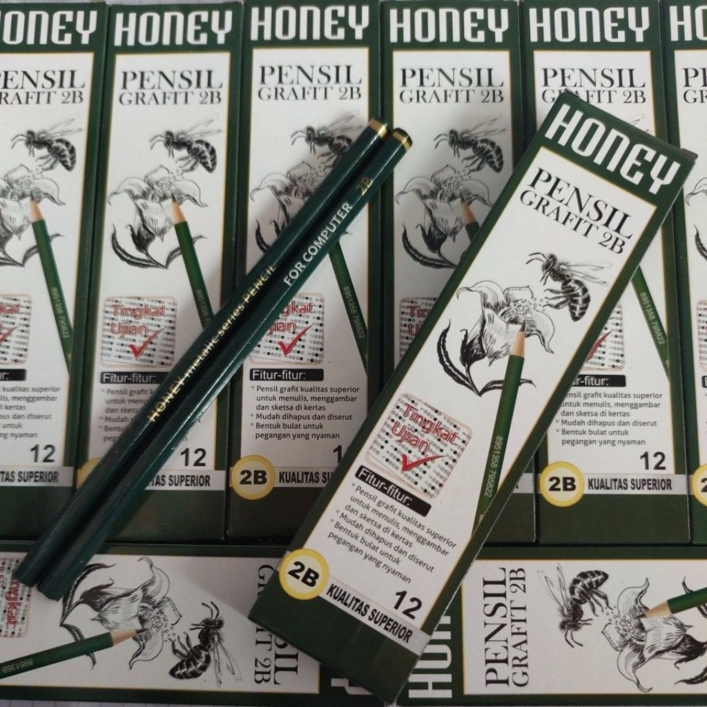 

Pensil Honey 2B/ Pensil 2B Honey Kualitas Superior Harga per 1 pack isi 12 pcs Harga Murah Grosir