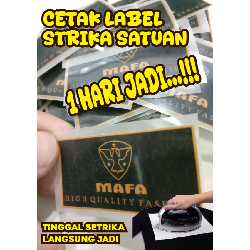 Label Baju DTF / Label Setrika DTF  Custom/sablon setrika custom