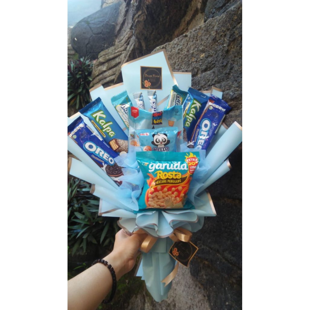 

Buket snack campur (biru)