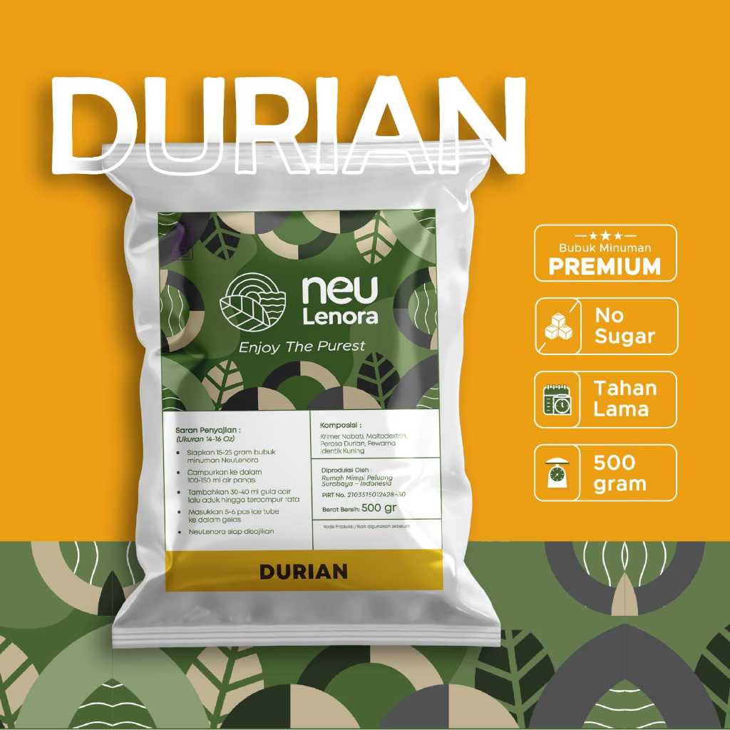 

Bubuk Minuman Durian NEULENORA 500gram - Powder Drink Plain