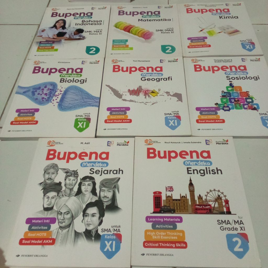 Buku Bekas Bupena Merdeka Sosiologi, Bupena Merdeka biologi, Bupena Merdeka Sejarah, Bupena Merdeka 
