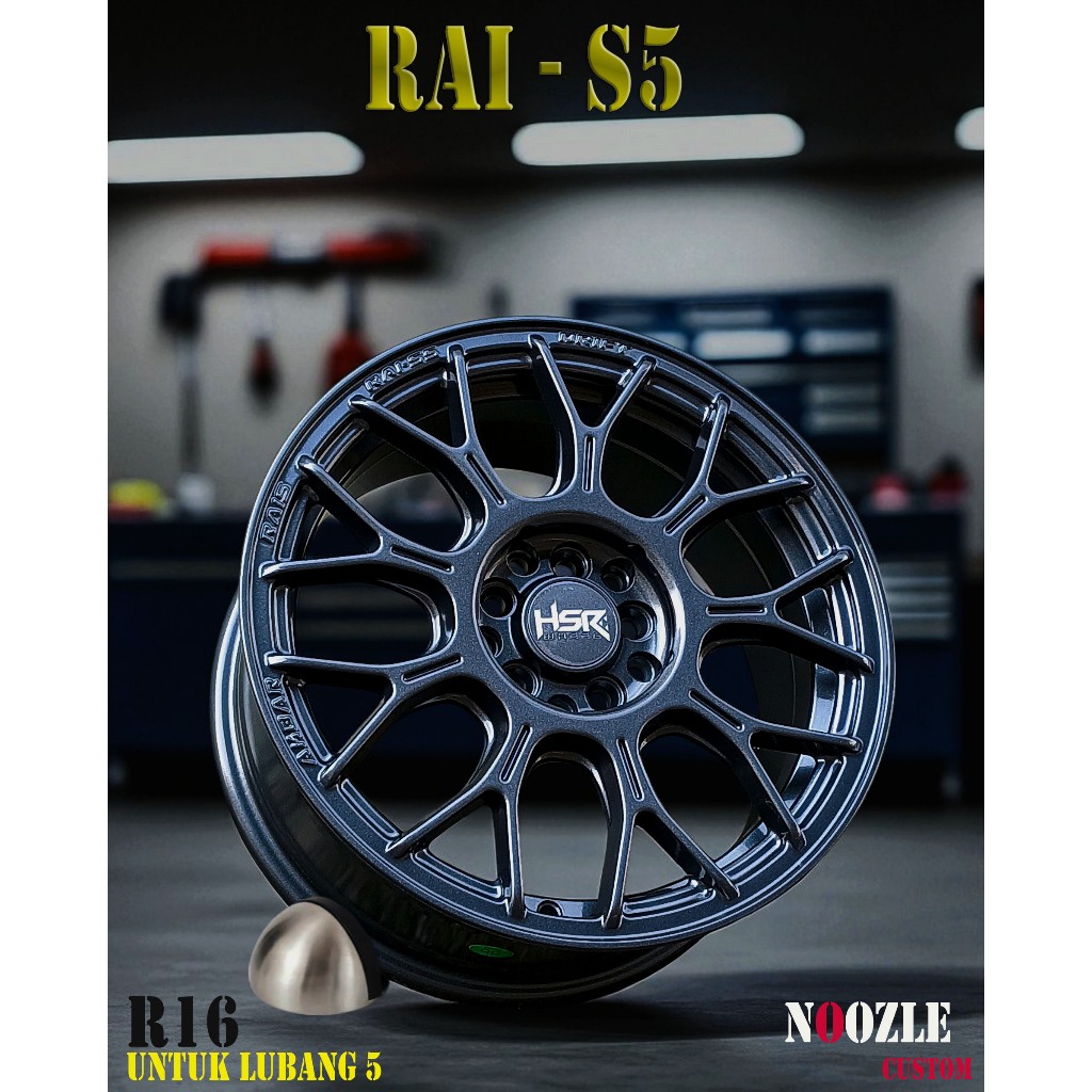 Velg Mobil Variasi R16 Lubang 5 Pelek HSR Ring 16 Baut 5 Terbaru Untuk Ertiga Innova Brv Type HSR Ra