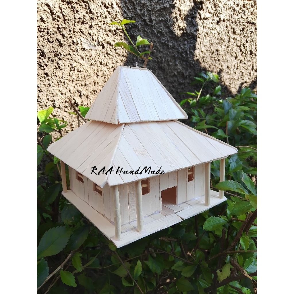 miniatur rumah adat joglo jawa timur LED stik eskrim