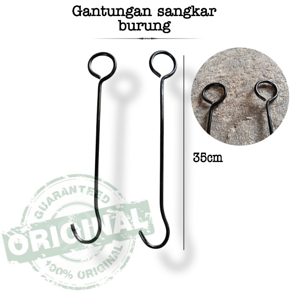 Penyangga gantungan Sangkar burung pot bunga besi