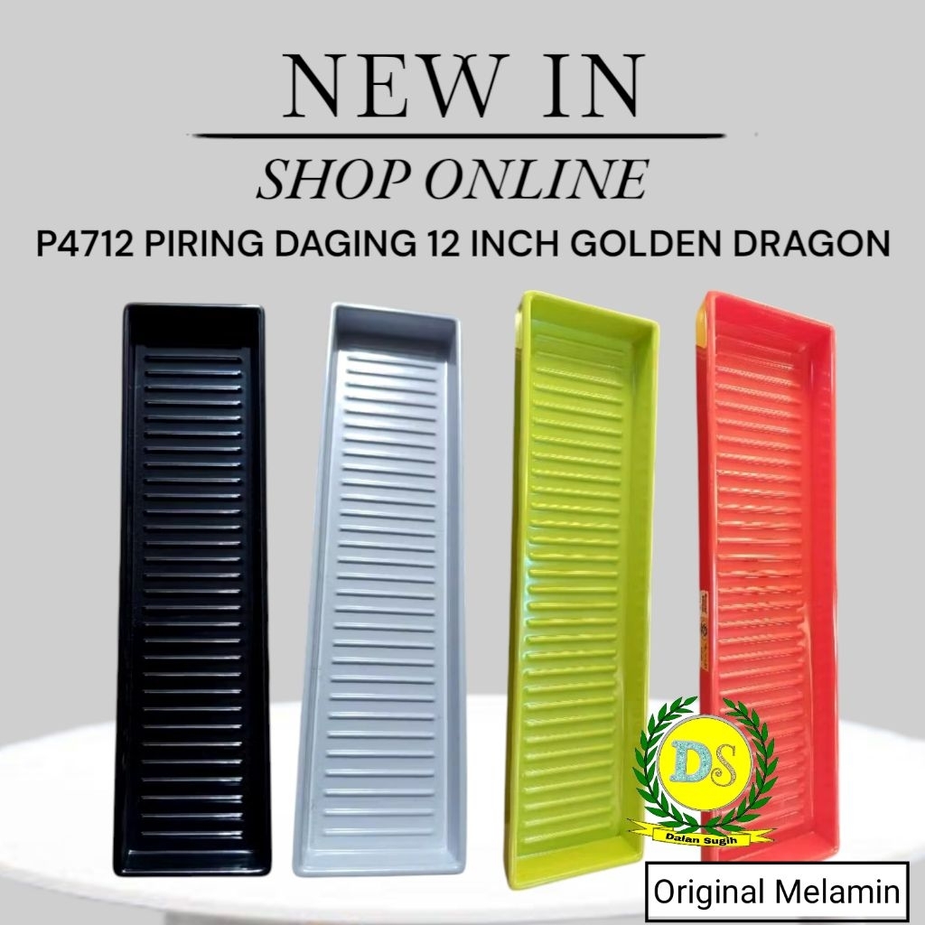 Original Melamin P4712 Piring Daging 12 Inch Golden Dragon