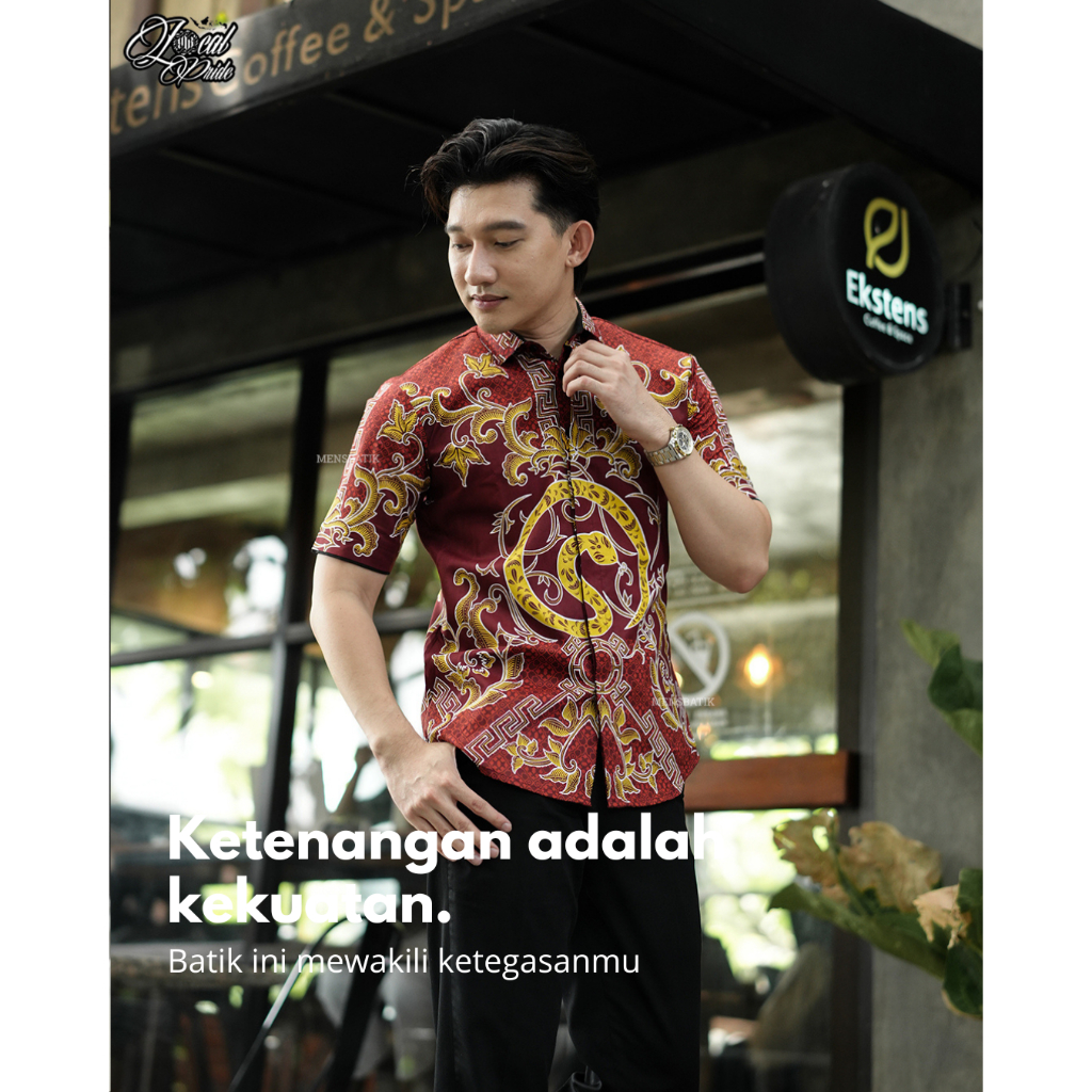 MENSBATIK - Yashodarma II -  Shio Snake Fire – Slimfit Dewasa – Simbol Daya Tarik & Kebijaksanaan