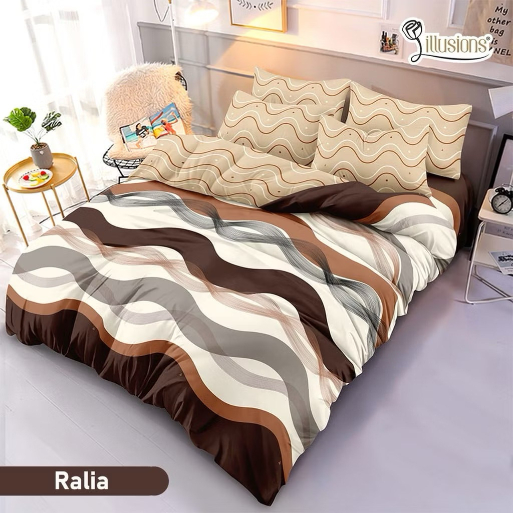 Bedcover illusions/bedcover set/bed cover mewah/ bed cover aestetic/bed cover unik
