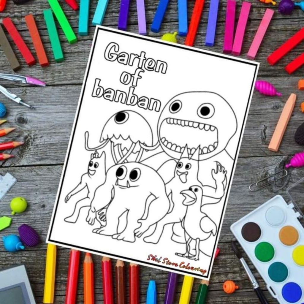 

Kertas Mewarnai Anak Tema Garten of Banban V1 (10 Lembar Gambar Berbeda Sesuai Tema) Kertas Gambar Tebal Bisa Pakai Spidol, Crayon & Cat Air