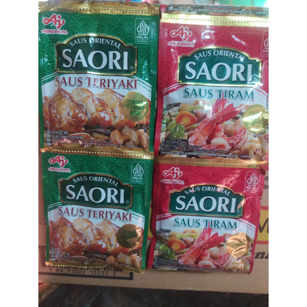 

Saori saus teriyaki & saus tiram renceng isi 10pcs