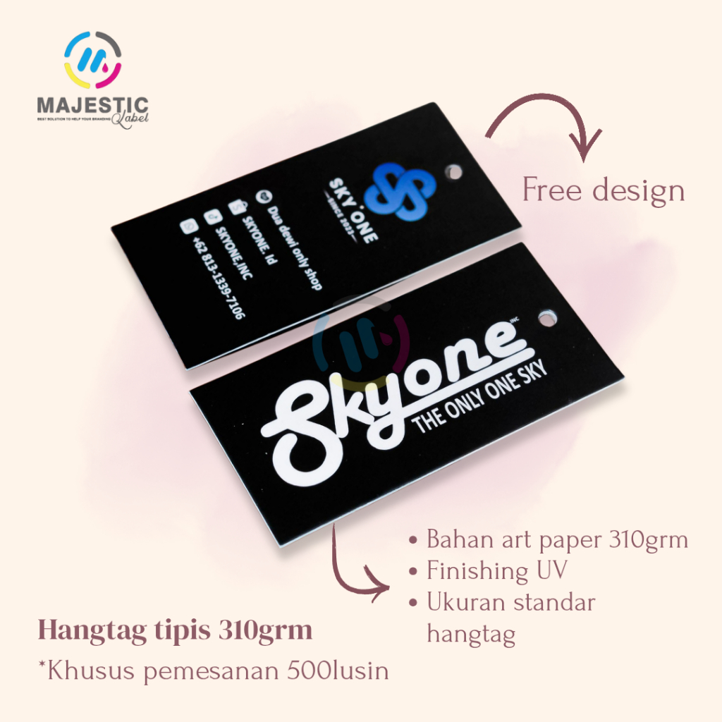

( hangtag tipis 6.000 pcs 310 grm ) hangtag baju / label baju/ hangtag custom/ label kertas
