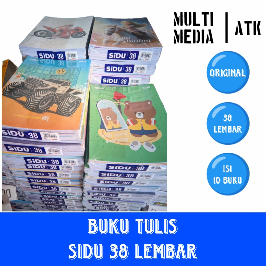 

SiDU 38 Lembar Buku Tulis - 1 Pak Isi 10