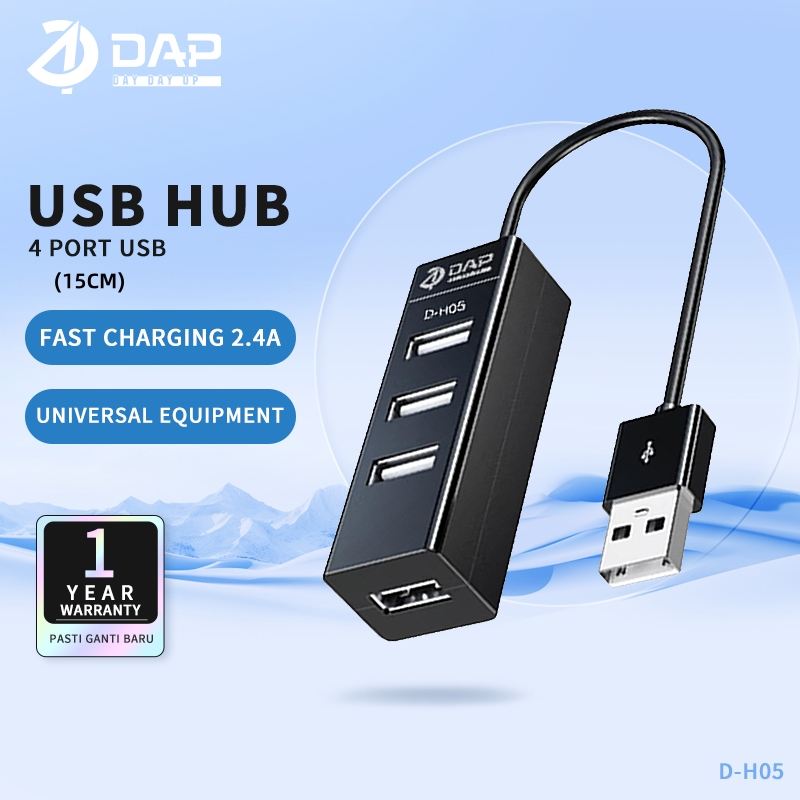 DAP High Speed 4 Port USB 2.0 HUB - 5Gbps Data Transfer Adapter for Laptop/PC/Notebook/Desktop Wndow