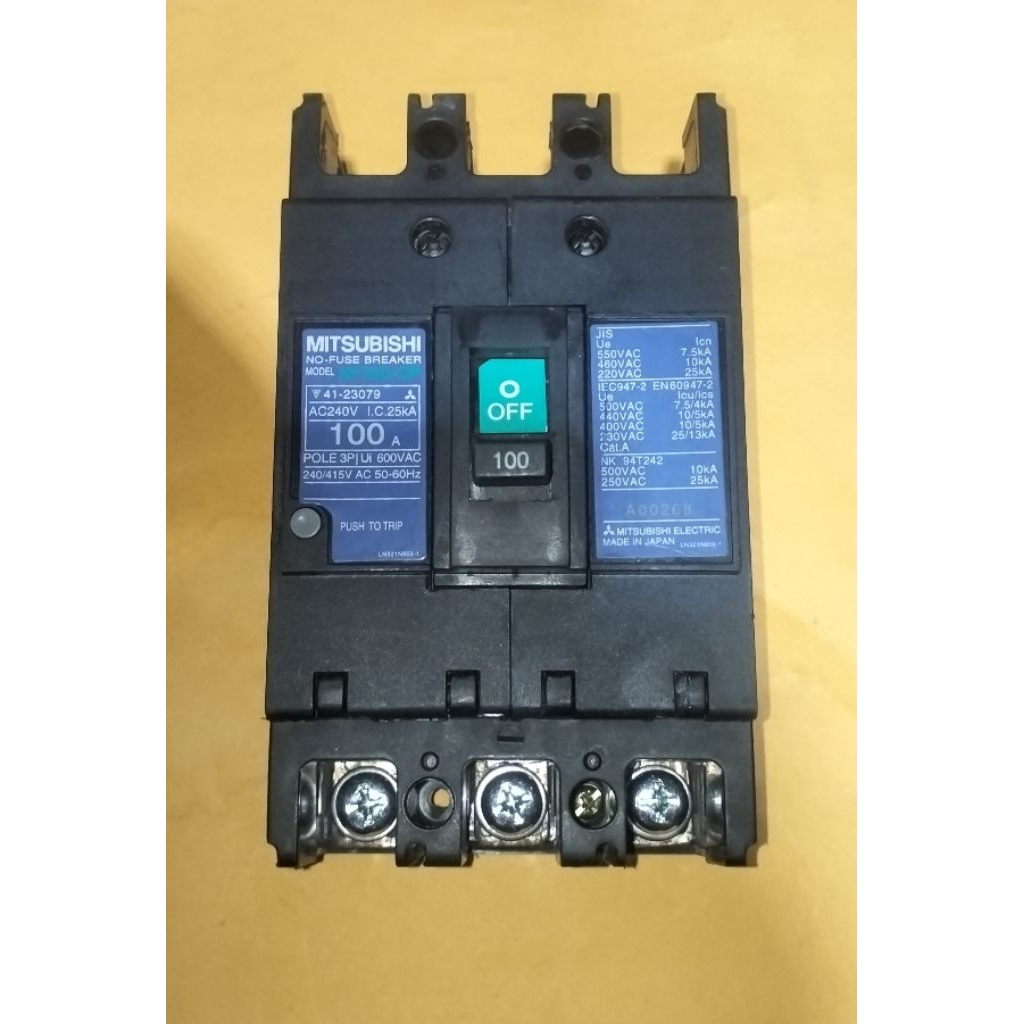 mccb 3pas 100a mitsubishi original