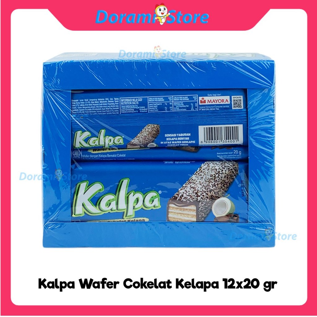 

Kalpa Wafer Cokelat Kelapa Box Isi 12x20 gr / Wafer Bersalut Cokelat Kelapa