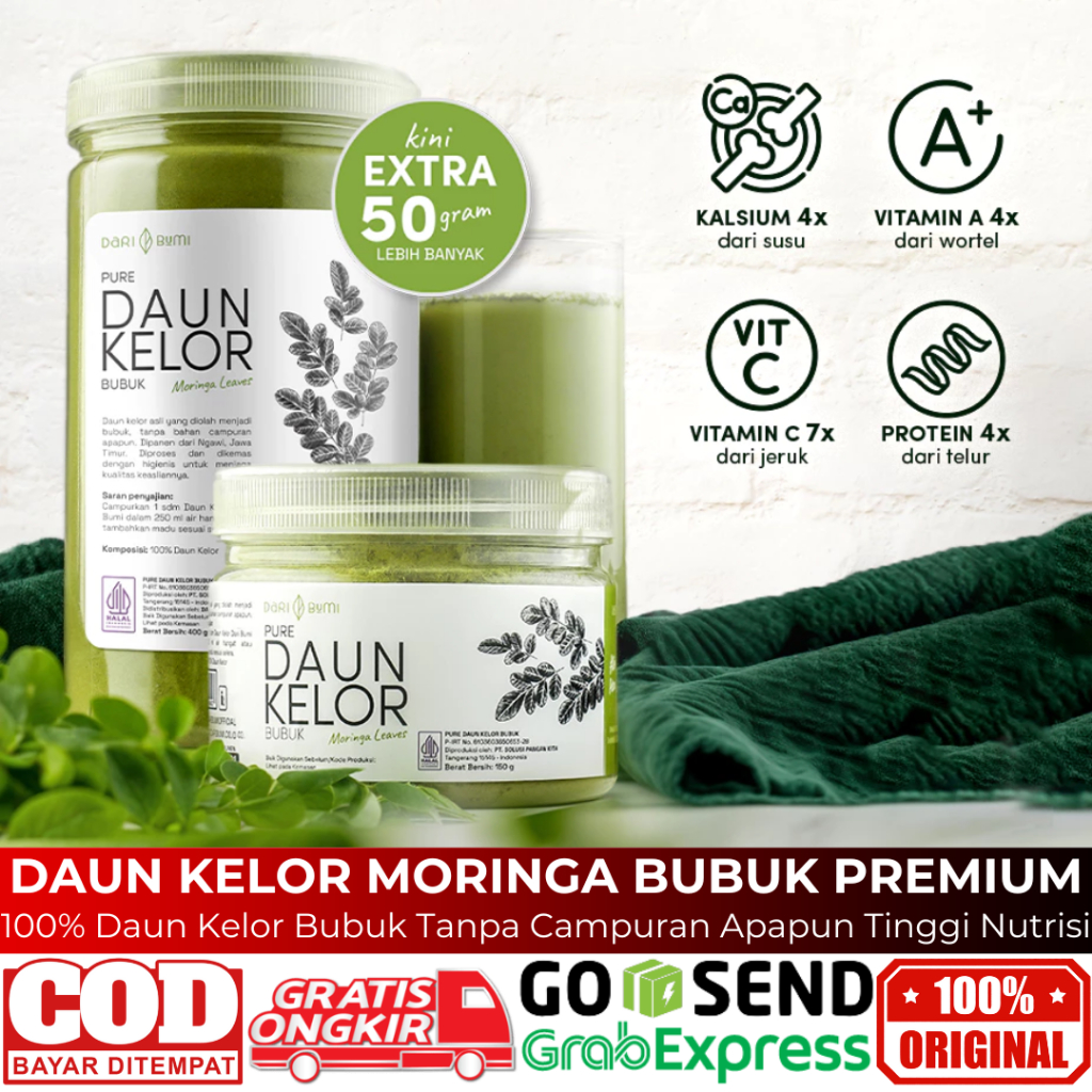 

Daun Kelor Moringa Bubuk Premium Pure Organic Tinggi Nutrisi Kalsium Dari Bumi