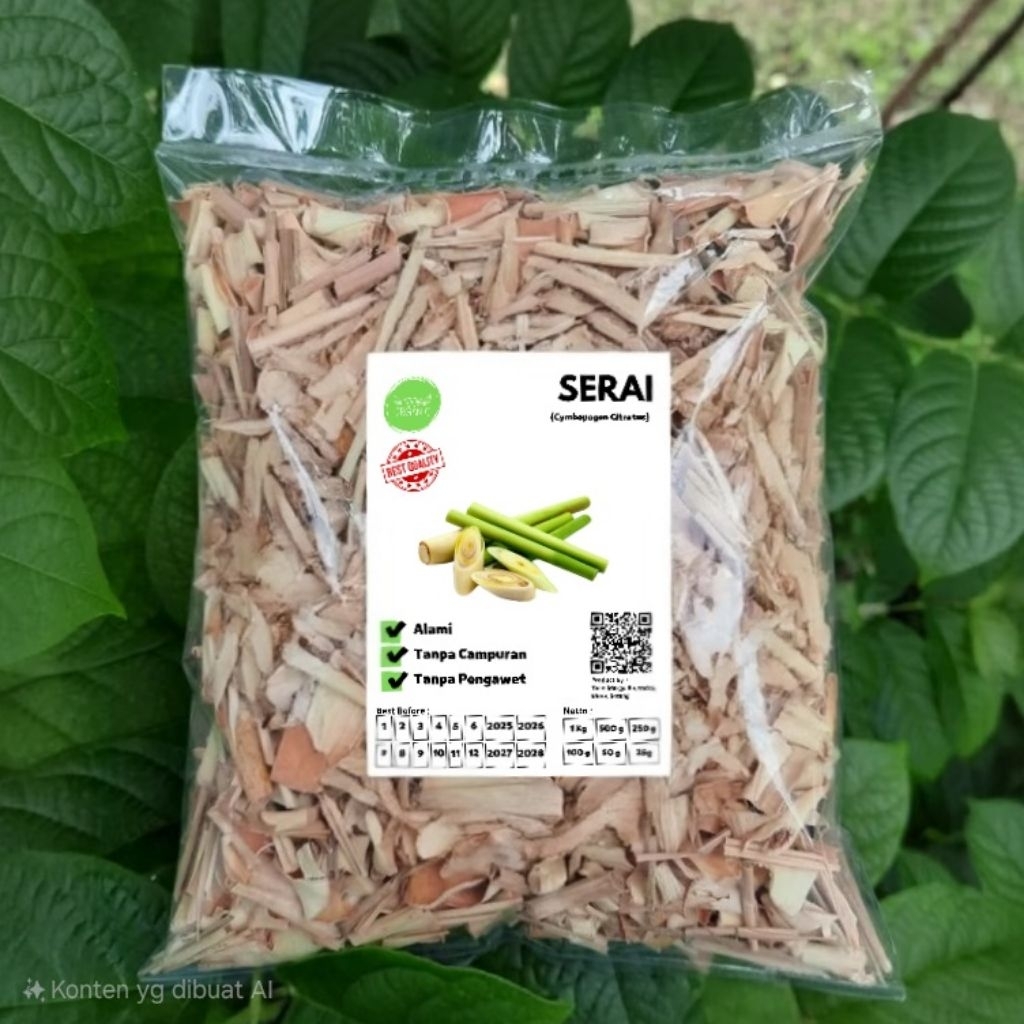

Sereh Sere Serai Kering 250 Gram Lemongrass Rajang Kering Organik