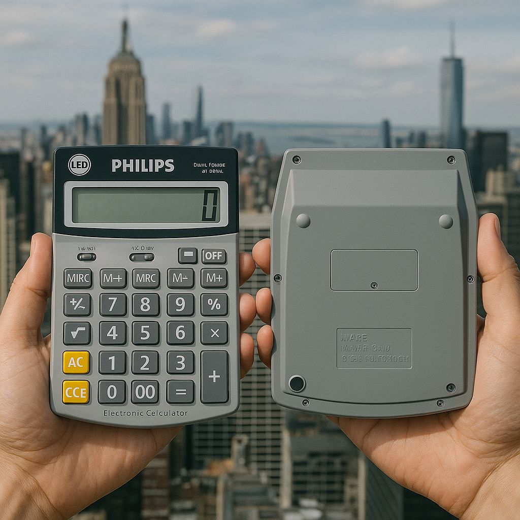 

PHILIPS 12-Digit Dual Power Desktop Calculator – Large Display, Business & Office Use