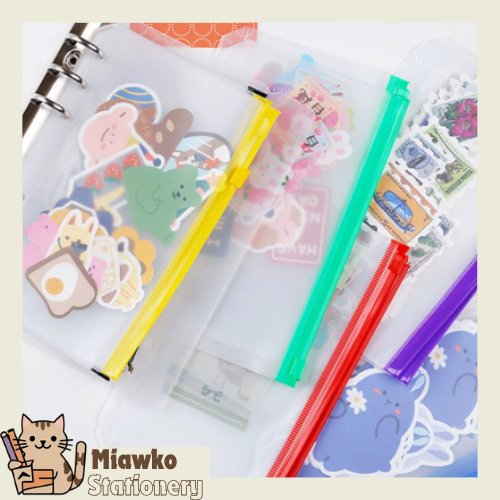 

ZIPLOCK BINDER /Kantong Penyimpanan Tagihan/Binder Divider/Zipper Pocket/ZIPLOCK SLEEVE WARNA WARNI Binder A5 A6