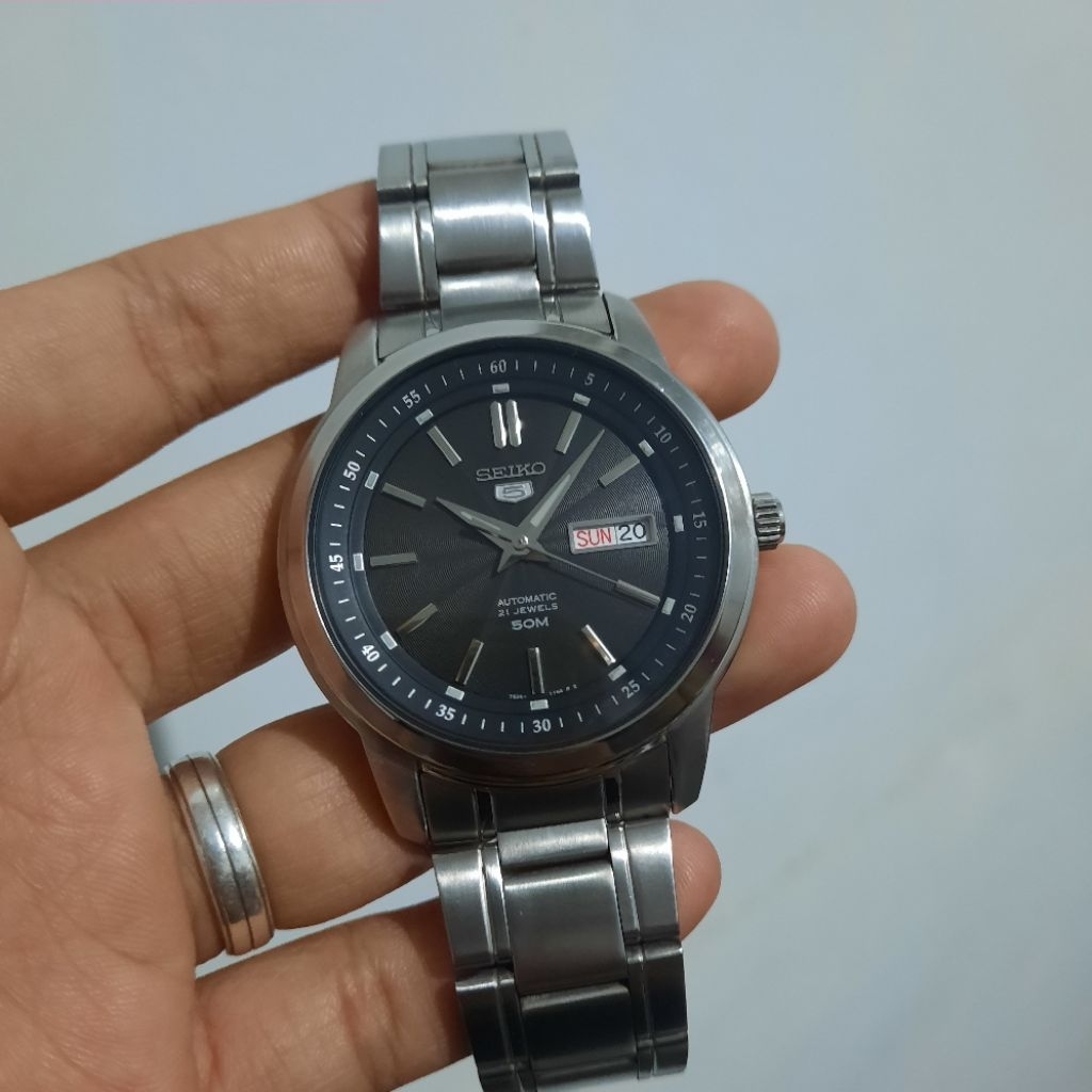 Seiko 5 Automatic SNKM87K1 Black Hitam SNKM87 7S26-03Z0